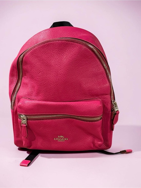 Coach Handbags - Coach Medium Charlie Backpack Fuchsia Pebbled Leather F30550